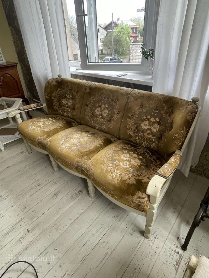 Trivietė sofa ir fotelis - nuotraukos Nr. 2