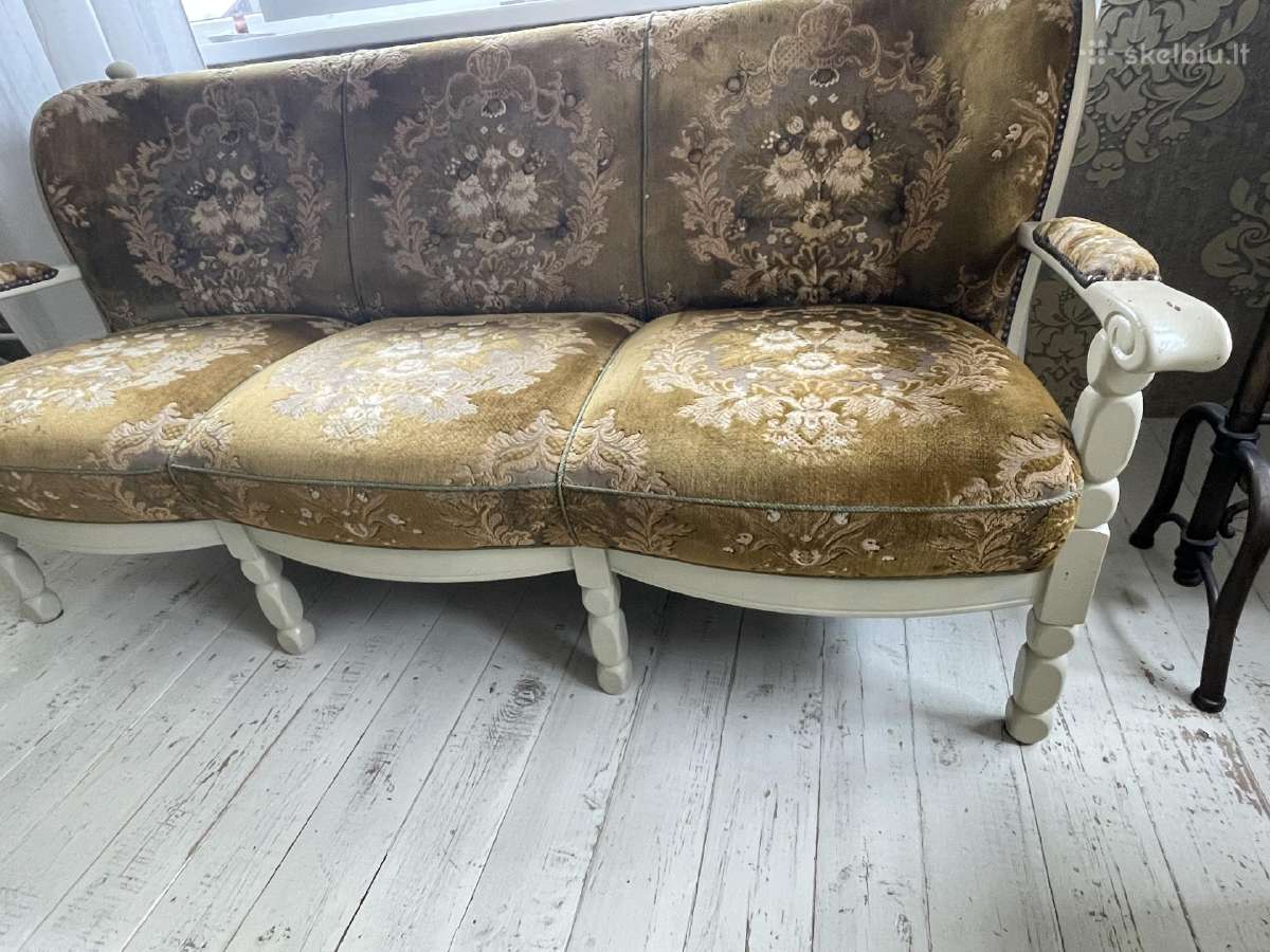Trivietė sofa ir fotelis - nuotraukos Nr. 3