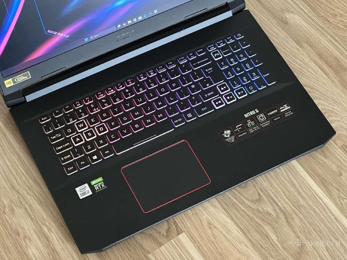 Parduodu Acer Nitro 5 17 Su Rtx 3060 6gb, 120hz - nuotraukos Nr. 4