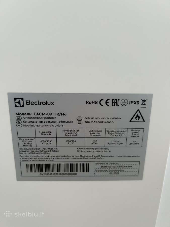 Oro kondicionierius Electrolux Eacm-09 Hr/n6 - nuotraukos Nr. 6