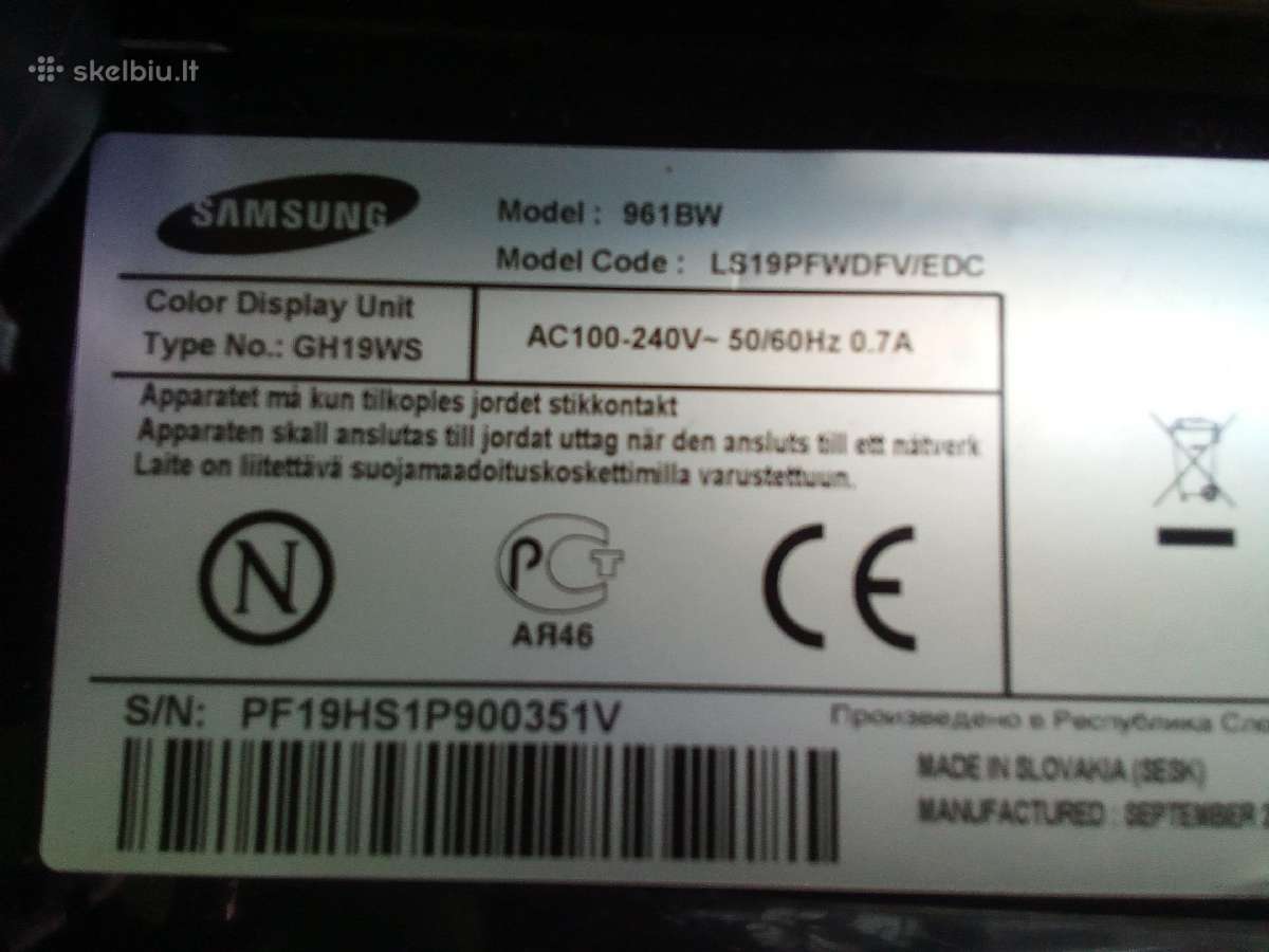 Samsung 19"colių, 48.3cm Monitorius (ekranas) - nuotraukos Nr. 7