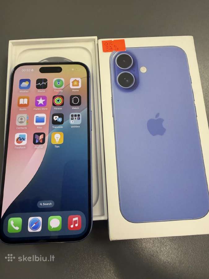 iPhone 16 128gb su komplektus, 92% baterija