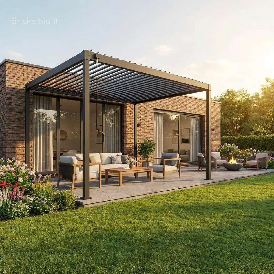 „pergola80“ – moderni ir elegantiška pavėsinė 3x4m