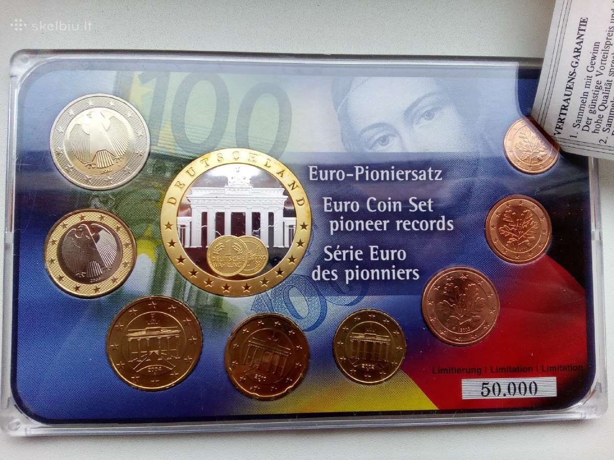 Vokietijos Euro monetų rinkinys su sertifikatu, pl