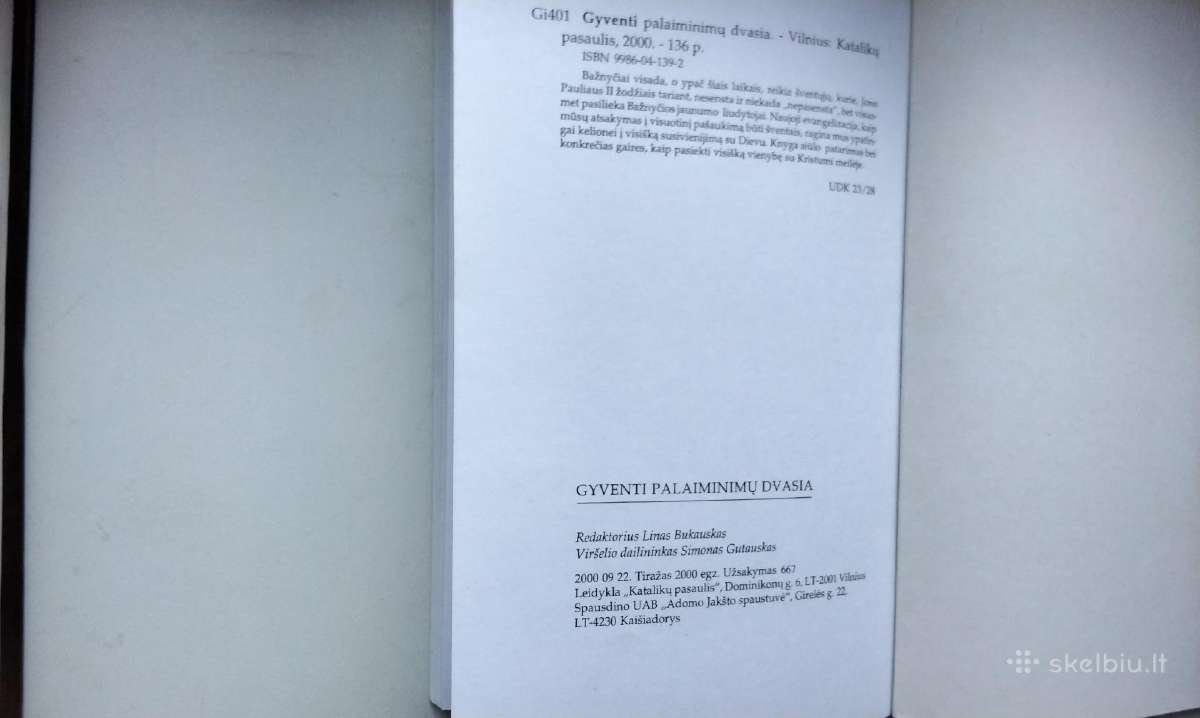 Vien Dievo gana. Gyventi palaiminim dvasia. Kuniga - nuotraukos Nr. 16
