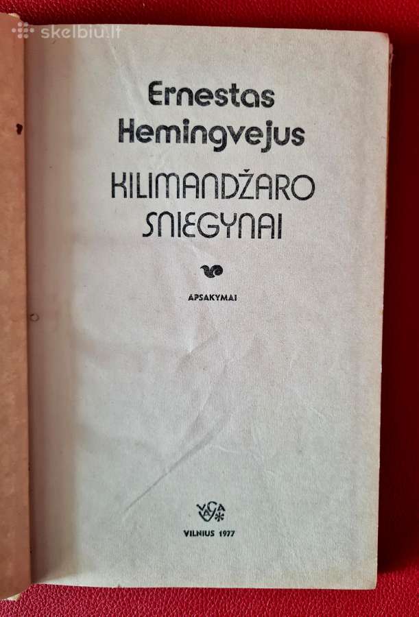 Knyga E.hemingvėjus ,Kilimandžaro sniegynai, - nuotraukos Nr. 2