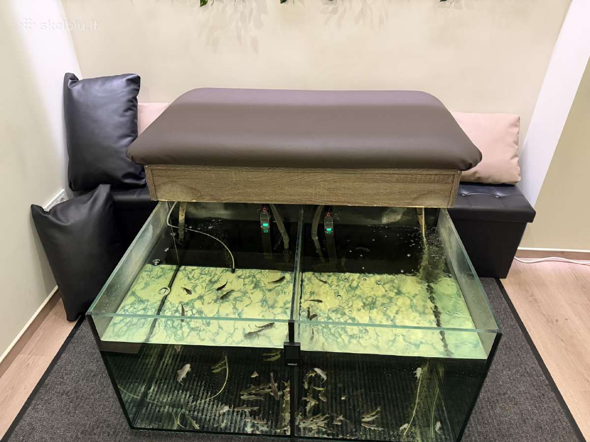 Akvariumas su visa įranga ir žuvimis