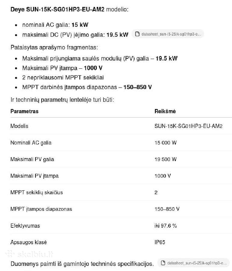 Deye Sun-15k-sg01hp3-eu-am2 - nuotraukos Nr. 3