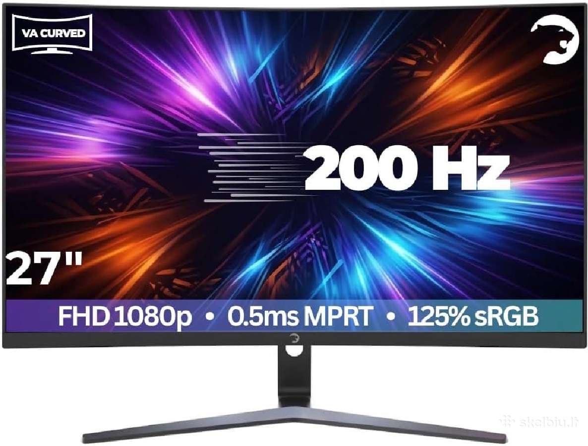 Naujas Gamepower 27" 200hz, 0,5 Ms, Fhd lenktas