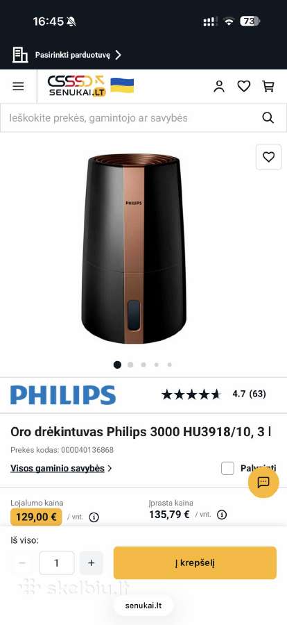Oro drėkintuvas Philips 3000 Hu3918/10, 3l