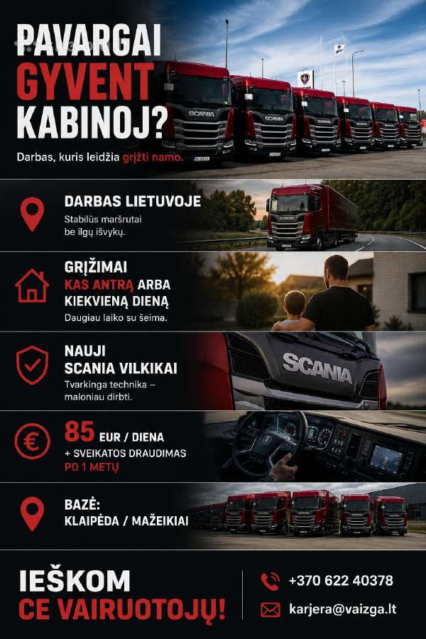 Reikalingi CE vairuotojai Klaipėdoje