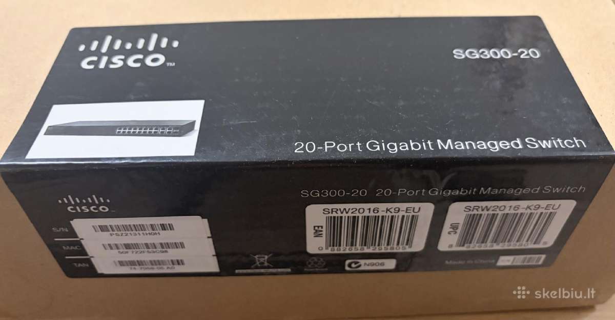 Cisco Sg300-20 20 prievadų L3 valdomas Gigabit - nuotraukos Nr. 3