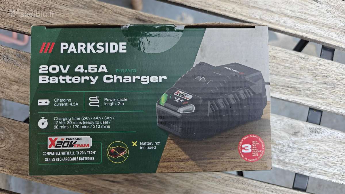 Parkside 20v 4.5a akumuliatoriu kroviklis