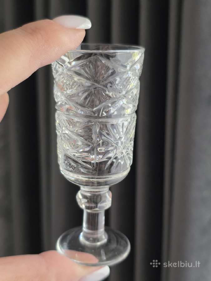 Vintažinės krištolinės taurelės 4 vnt - nuotraukos Nr. 5
