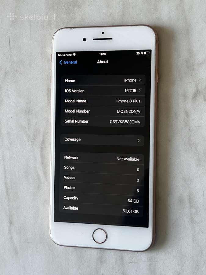 iPhone 8 plus/ gera būklė/ baterija 98% - nuotraukos Nr. 9