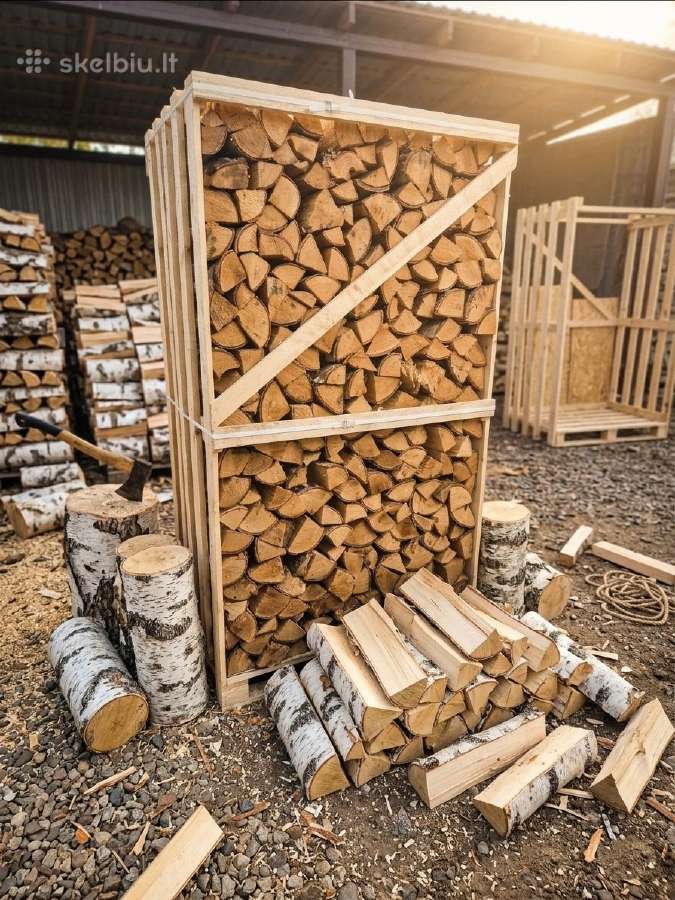 Sausos Ažuolo ir Beržo malkos - paruoštos kūrenti
