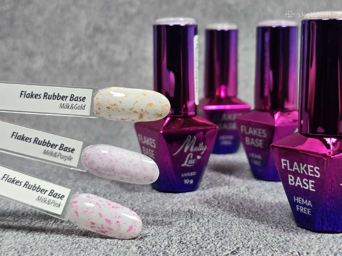 Milky kaučiukinė bazė su folijos dalelėmis Molly
