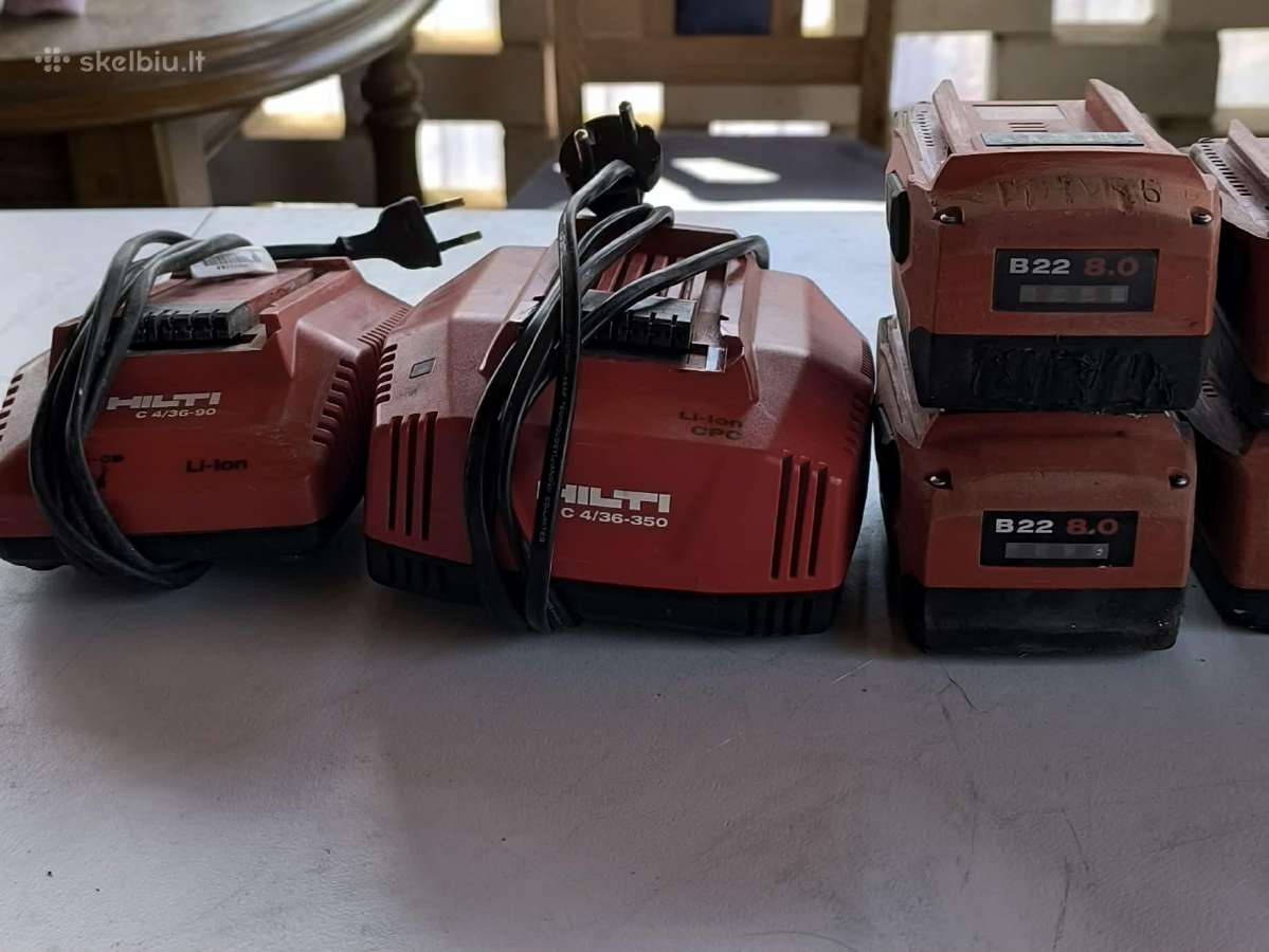 Hilti baterijos ir pakrovėjai - nuotraukos Nr. 2