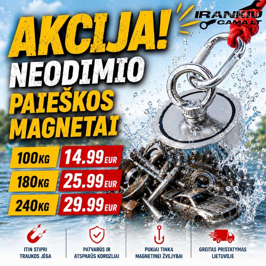 Neodimio paieškos magnetai - išpardavimas