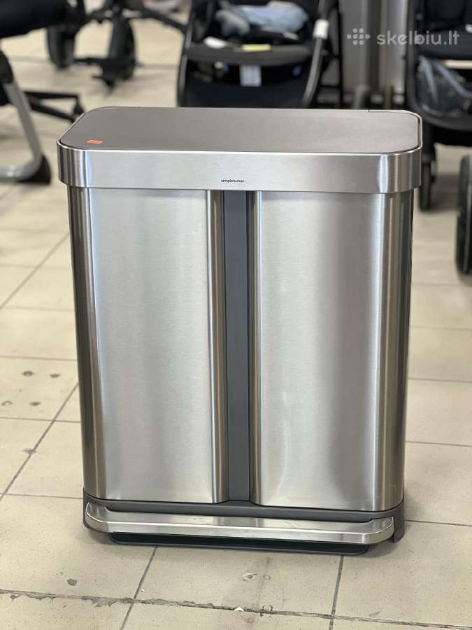 Nerūdijančio plieno šiukšlinė su pedalu