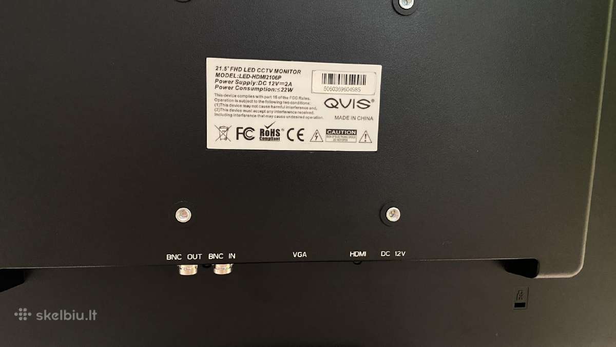 Full HD monitorius 21.5"qvis LED-hdmi2106p(su Bnc) - nuotraukos Nr. 5