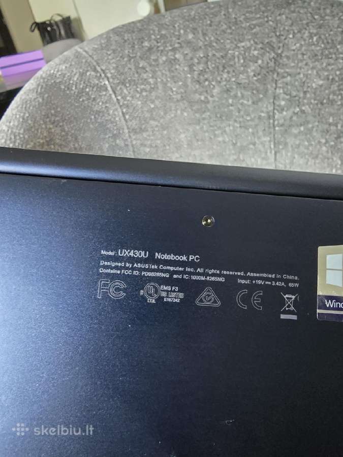 Asus Ux430u i5 256gb SSD 8gb RAM win - nuotraukos Nr. 10