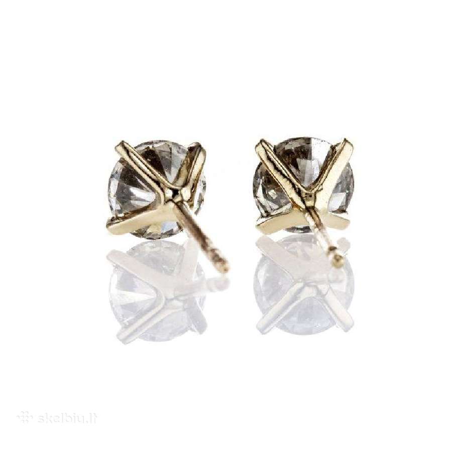 14k geltono aukso deimantiniai auskarai 1.04ct Vs2 - nuotraukos Nr. 3