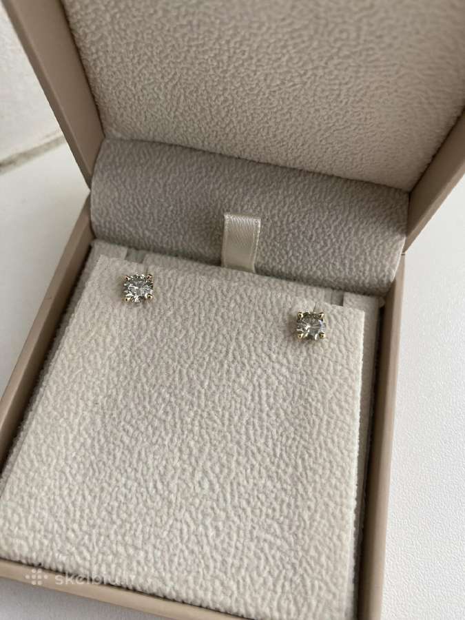 14k geltono aukso deimantiniai auskarai 1.04ct Vs2 - nuotraukos Nr. 5