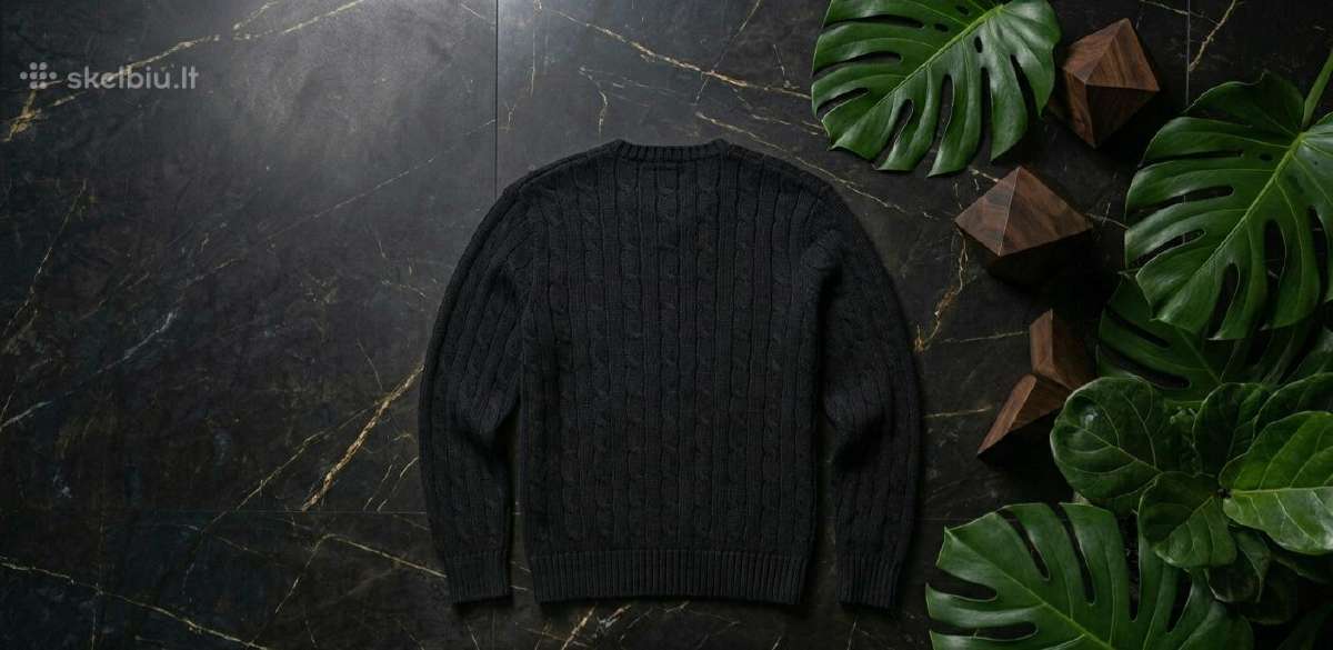 Rl cable knit crewneck megztinis juodas - nuotraukos Nr. 2