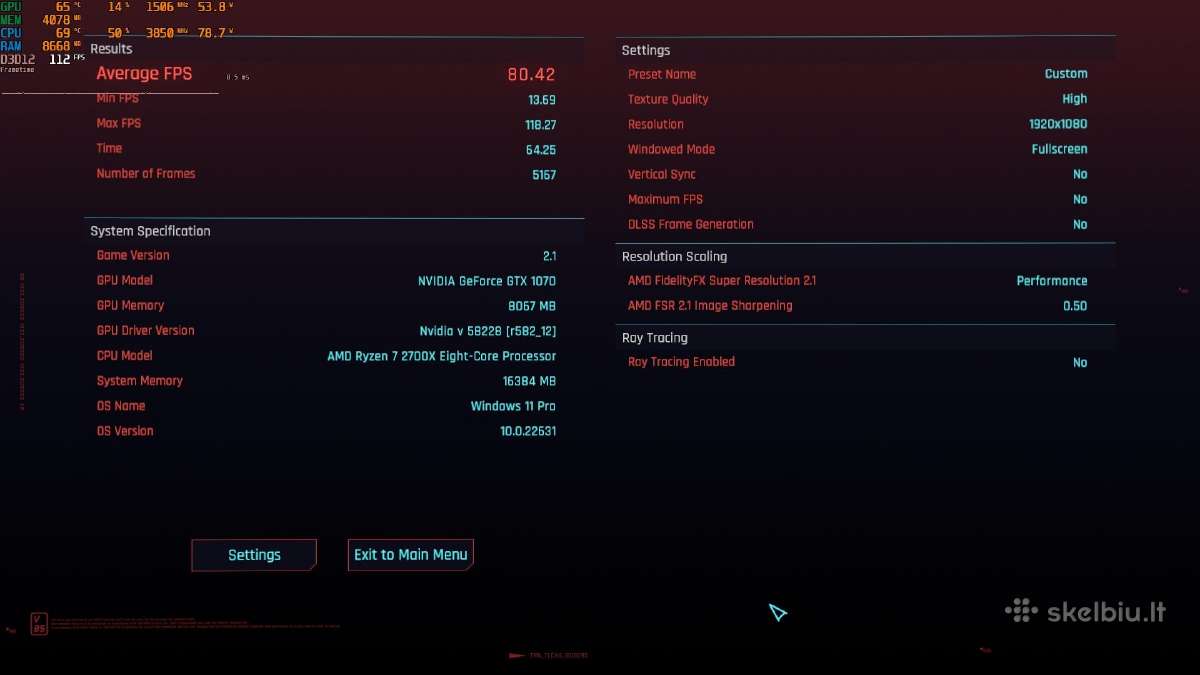 Ryzen 7 2700x, Gtx 1070 8gb - nuotraukos Nr. 9