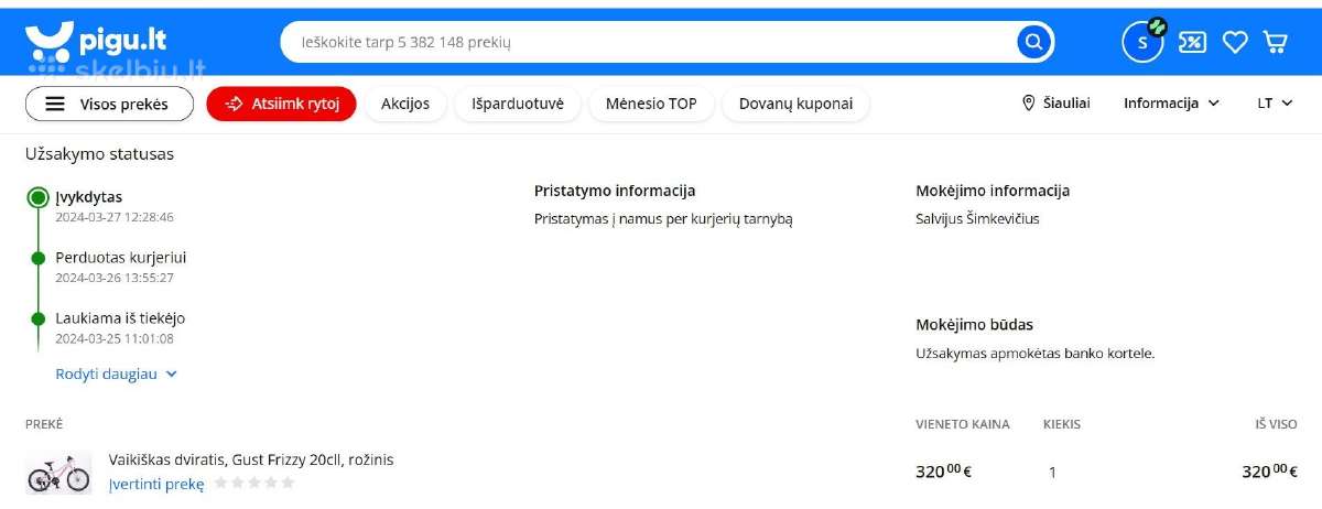 Vaikiškas dviratis Gust Frizzy 20'' Pink - nuotraukos Nr. 8