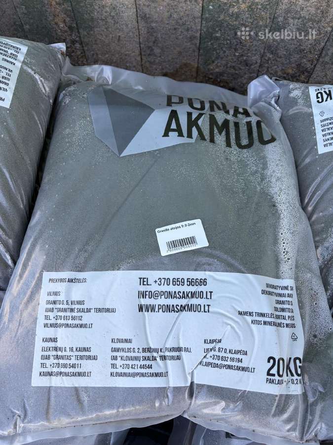 Granito atsijos 0/2, tamsios plautos