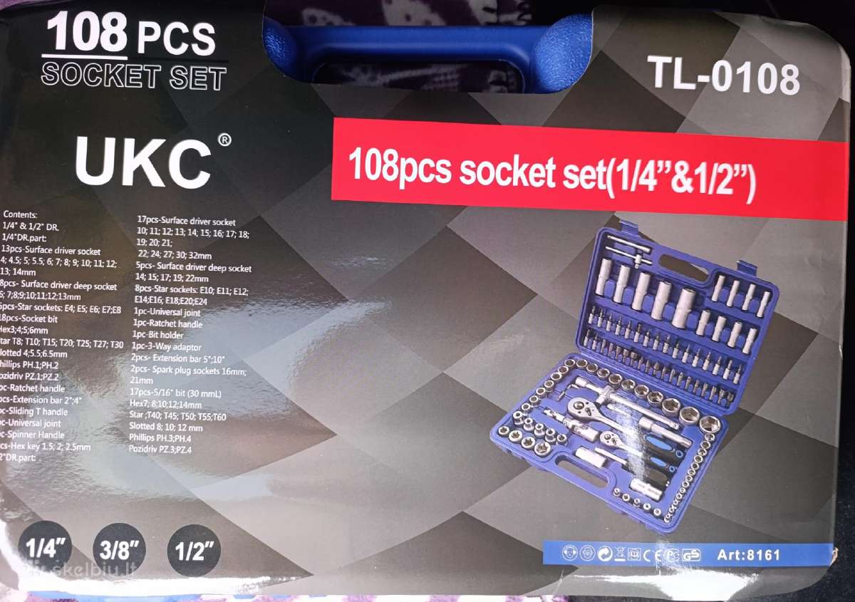 Įrankių komplektas 108 dalių /216 dalių