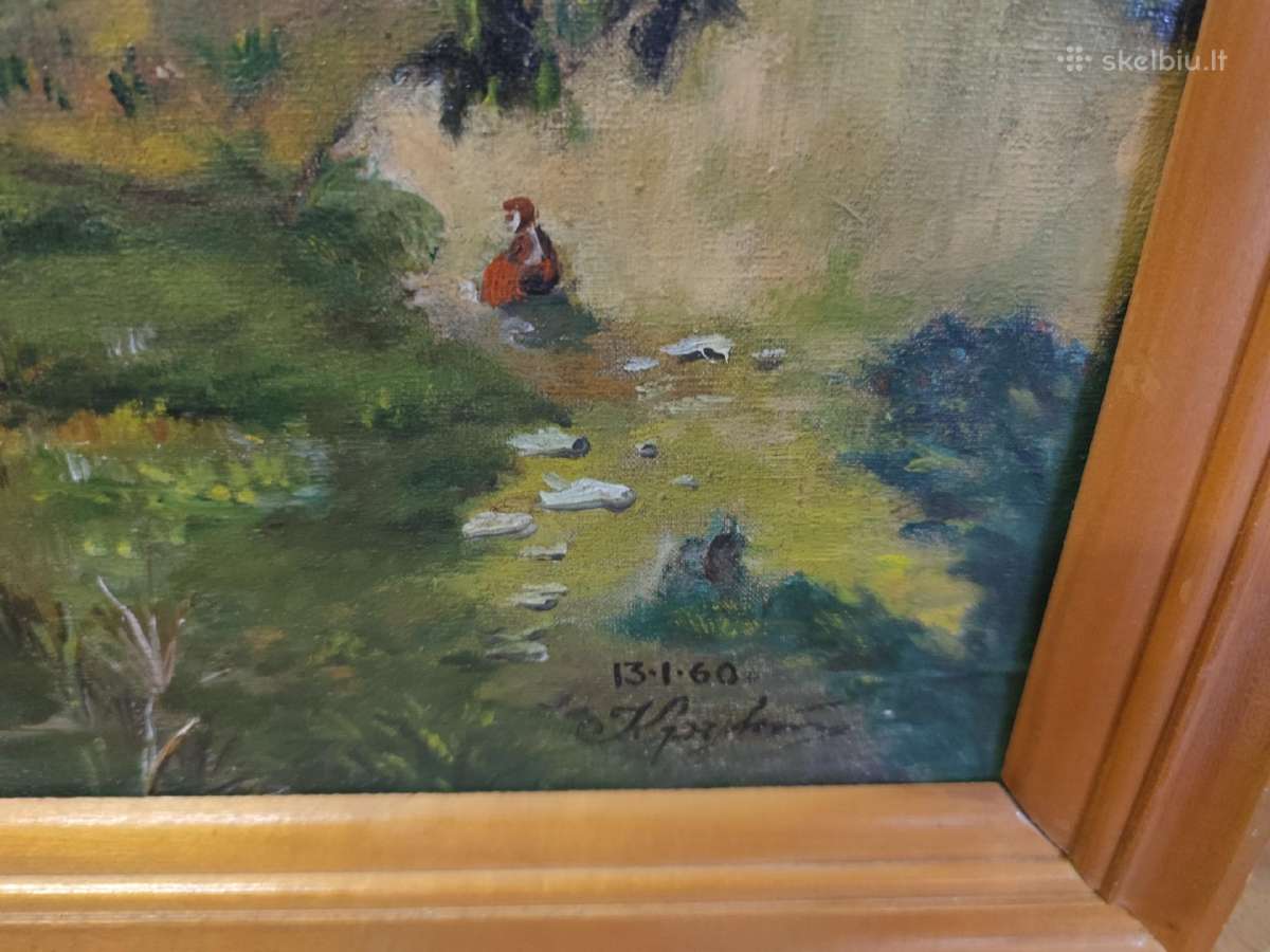1960 metų rusų dailininko tapytas peizažas - nuotraukos Nr. 3