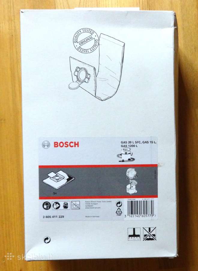 Dulkių siurblio Bosch Gas 15, Gas 20 L maišeliai - nuotraukos Nr. 2