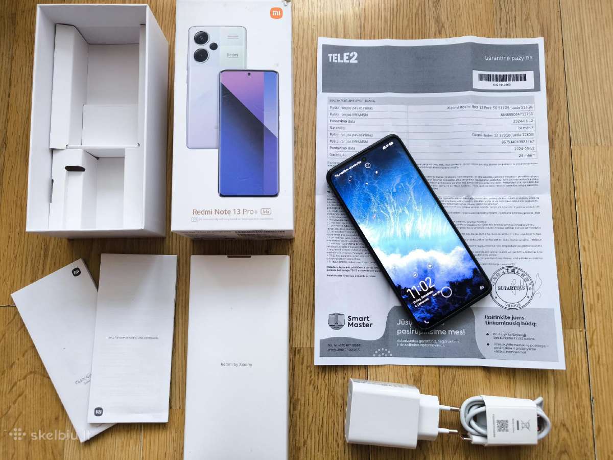 Xiaomi Redmi Note 13 Pro+ 5G 12/512gb. Pilnas komp