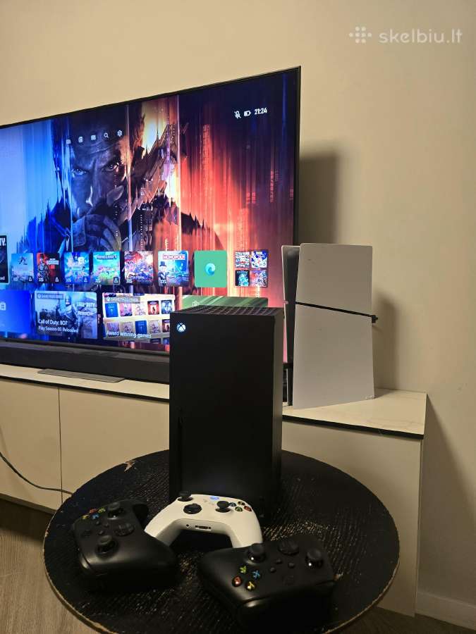 Xbox X, 1tb, 3 pultai, 20 + žaidimų.
