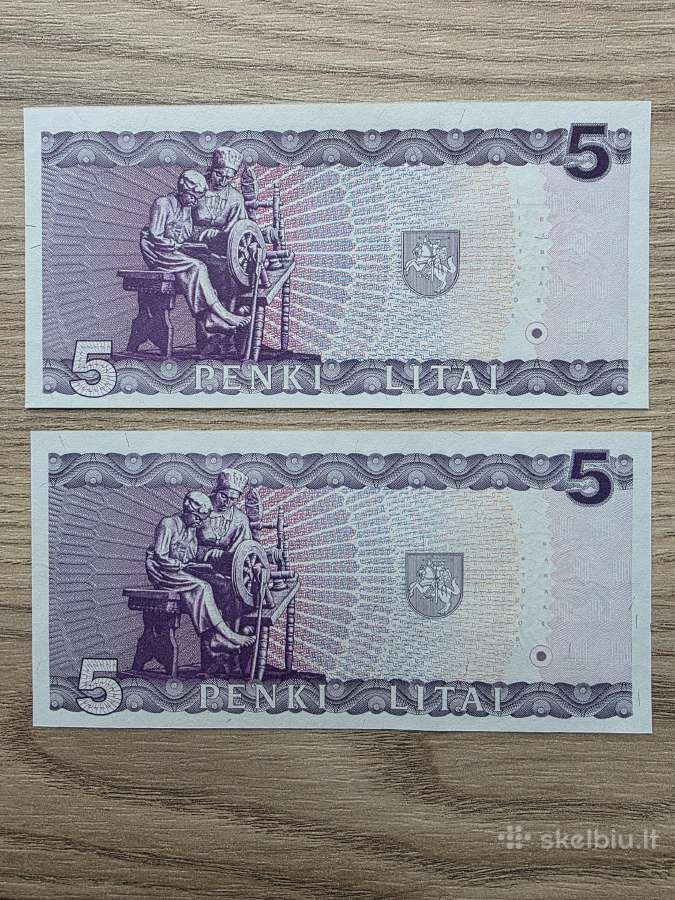 1993 metų 5 litai Jablonskis Unc - nuotraukos Nr. 2