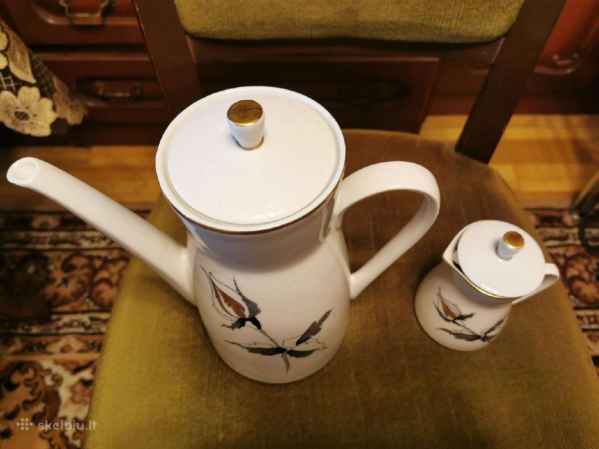 Porceleninis kavinukas su grietinėlės indeliu - nuotraukos Nr. 4