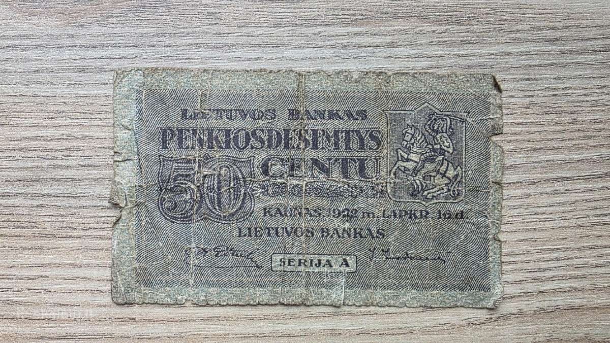 1922 metų 50 centų smetoniškas