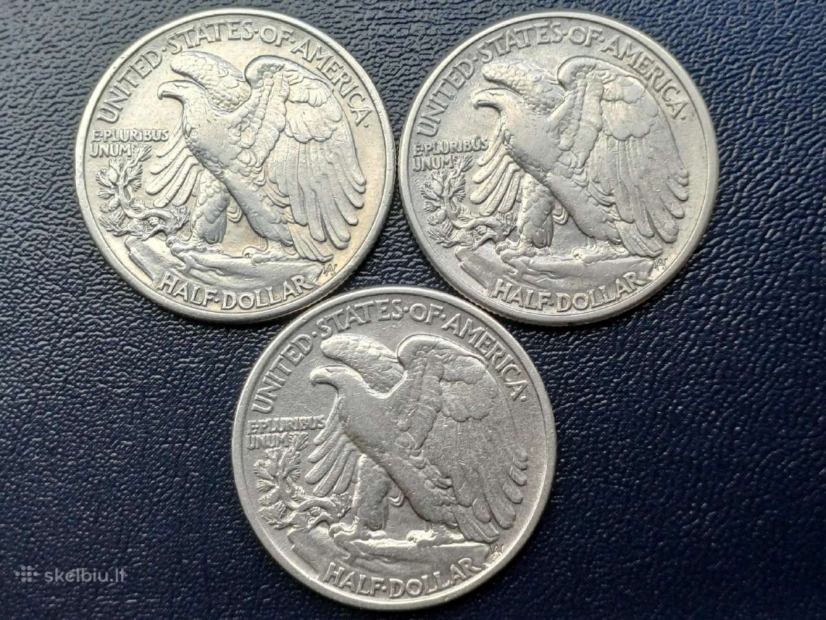 Pusdoleriai 1941,42,43m. JAV sidabras 900