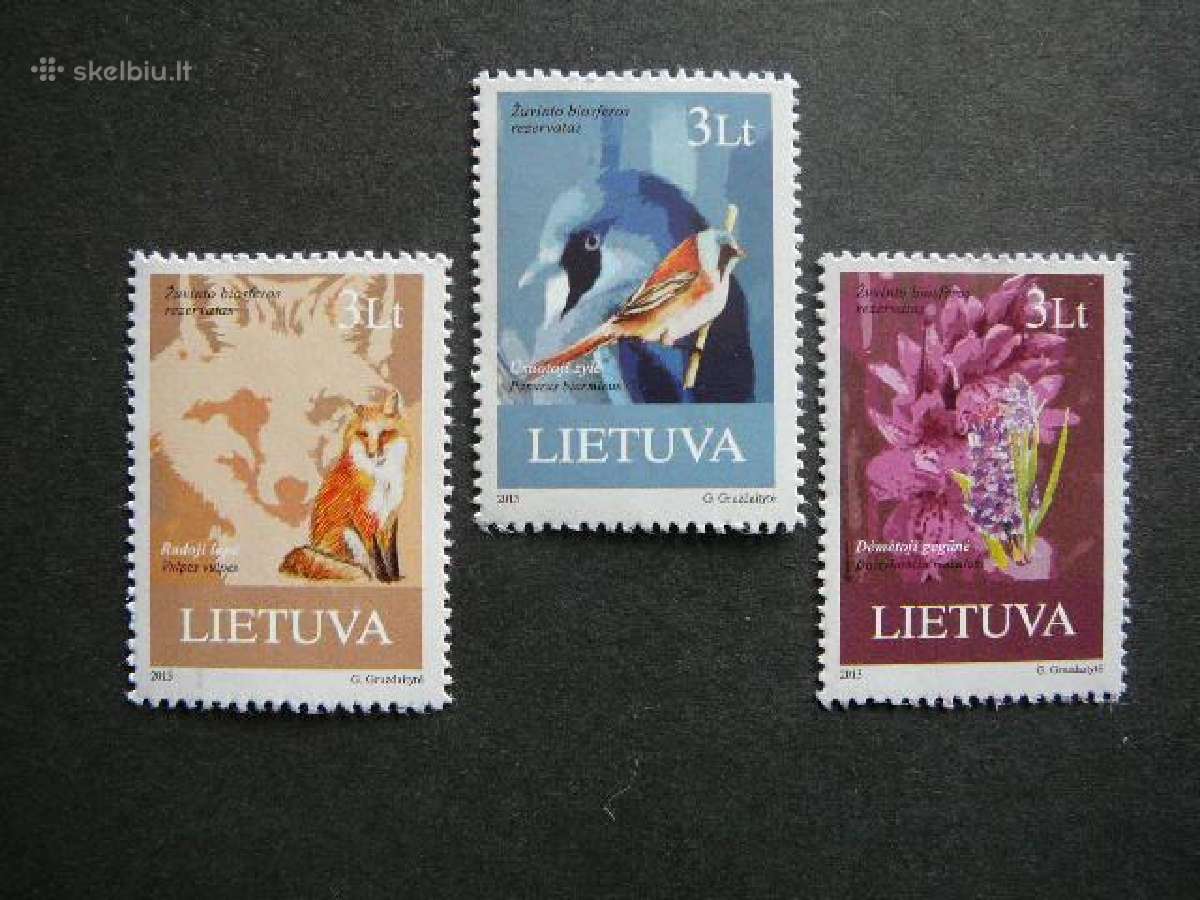 Zuvintas Pauksciai Zverys Lietuva 2013 lit1122/4p