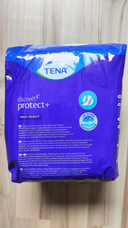 Nauji įklotai Tena Discreet Protect+ Maxi Night - nuotraukos Nr. 2