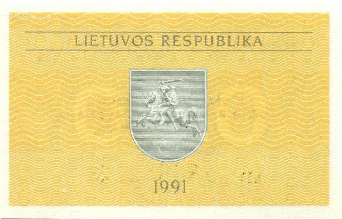 Lithuania 0.5 talonas 1991.(serija Bl;bb) Unc. P