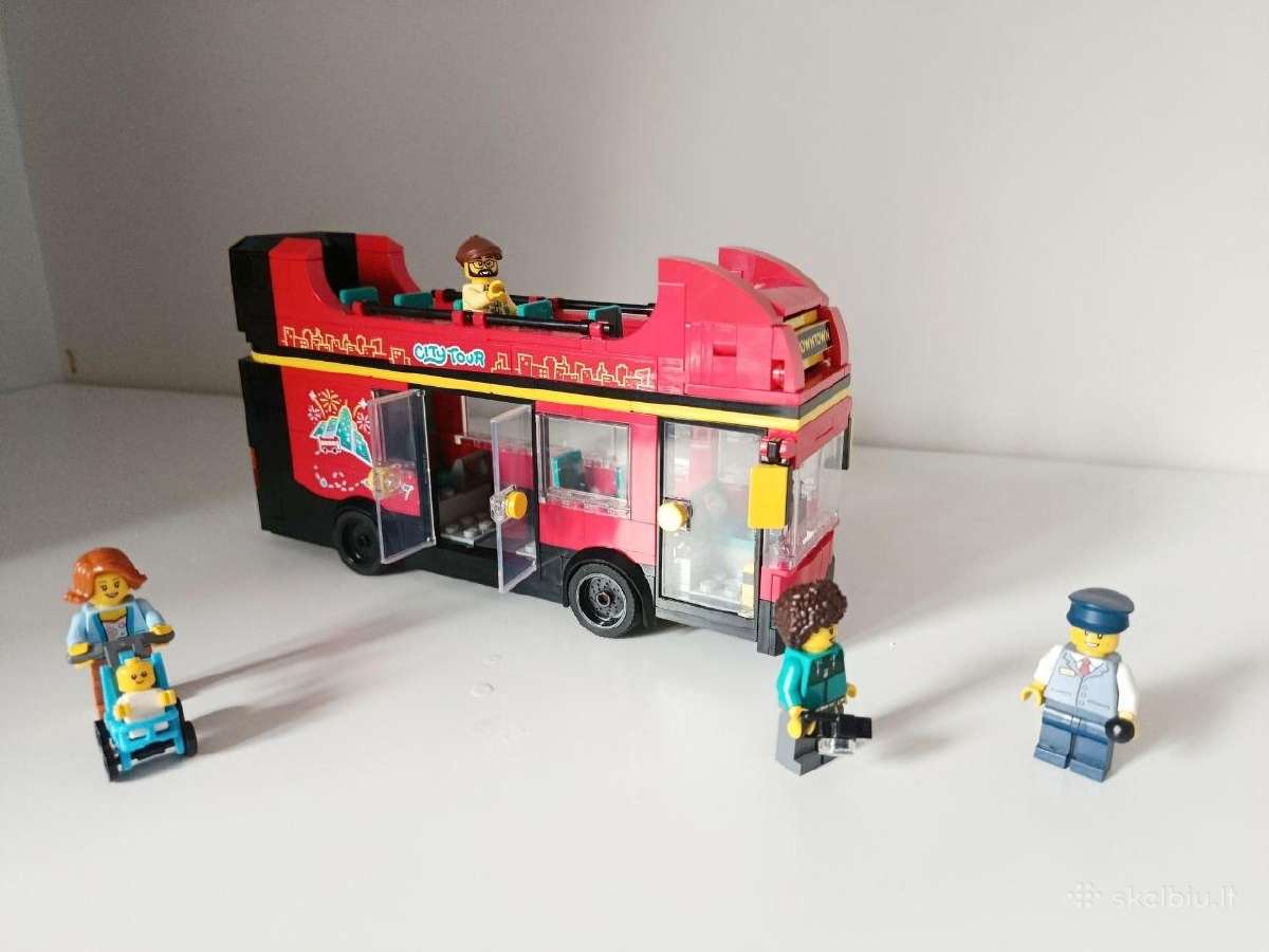 Raudonas dviaukštis apžvalgos autobusas 60407