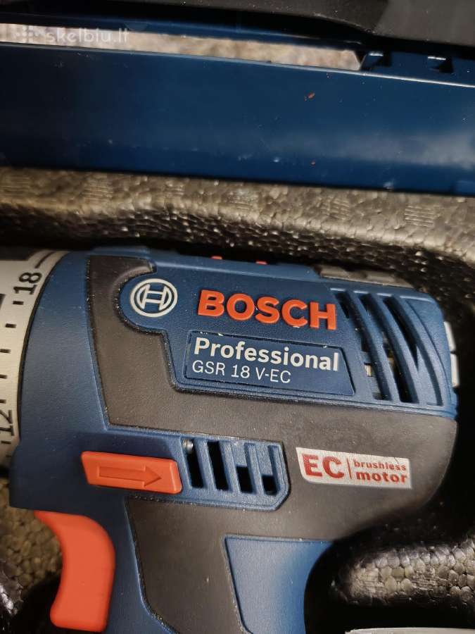 Bosch Gsr 18v-ec su bevieliu pakrovėju,baterijom - nuotraukos Nr. 2