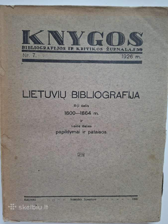 Knygos: Bibliografijos ir kritikos žurnalas Nr. 7