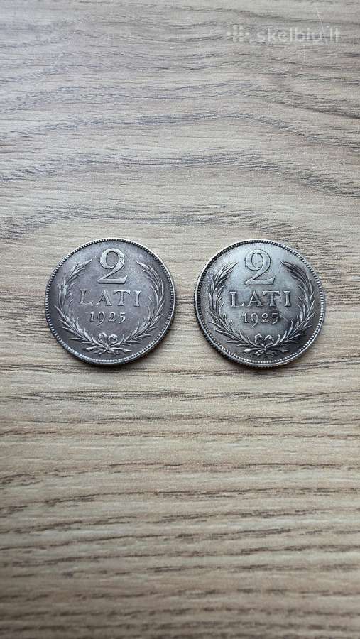 1925 metų 2 latai Latvija sidabras
