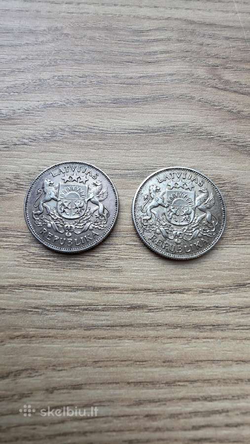 1925 metų 2 latai Latvija sidabras - nuotraukos Nr. 2
