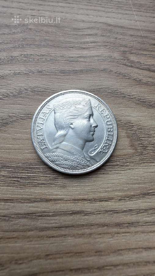 1925 metų 5 latai Latvija sidabras